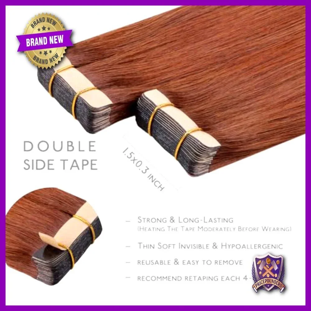 14 Inch Tape In Hair Extensions, 20 Pieces 50g Human Hair Straight